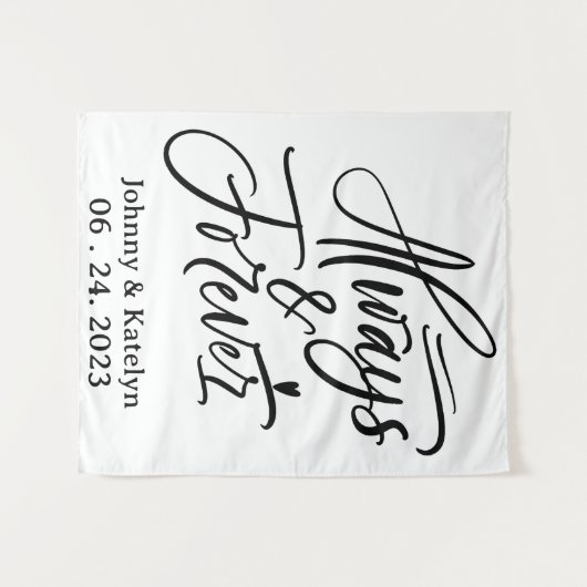 Altijd en altijd aangepaste bruiloft achtergrond wandkleed (Voorkant (horizontaal))