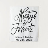 Altijd en altijd aangepaste bruiloft achtergrond wandkleed (Voorkant)