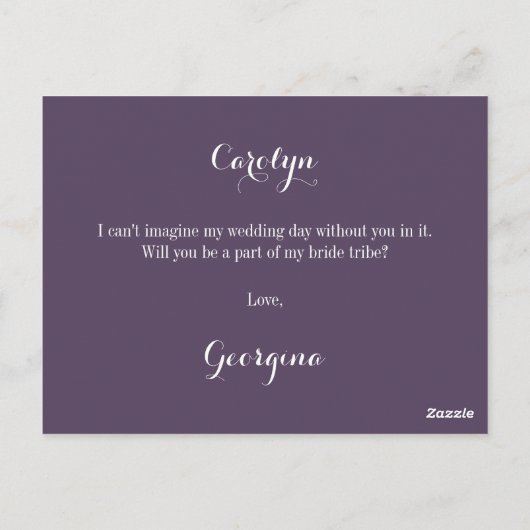 Altijd en altijd Bridesmaid-voorstel Briefkaart (Achterkant)