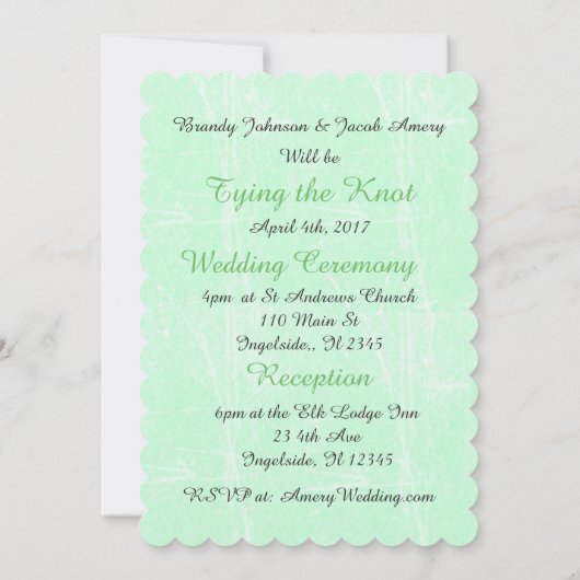 Altijd en altijd bruiloft uitvindingen, groen roze kaart (Achterkant)