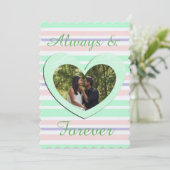 Altijd en altijd bruiloft uitvindingen, groen roze kaart (Staand voorkant)