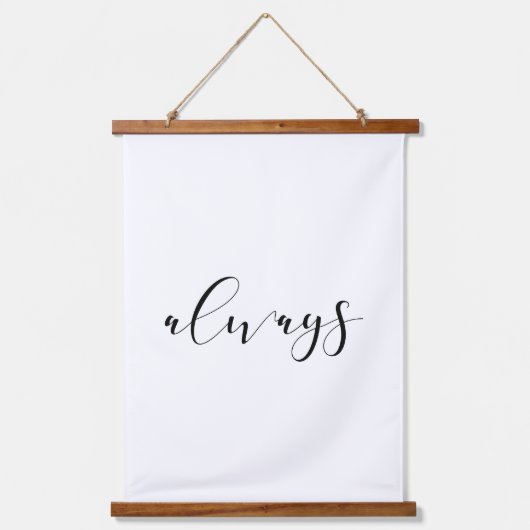 Altijd en altijd elegant boven bed hangend wandkleed (Voorkant)