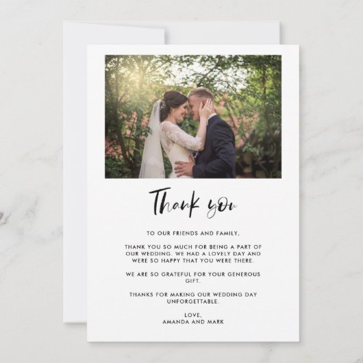 Altijd en altijd Moderne fotocollage Dank u Bedankkaart (Achterkant)