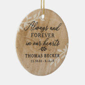 Altijd en eeuwig Memorial Ceramic Photo Ornament (Rechts)