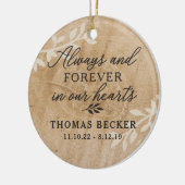 Altijd en eeuwig Memorial Ceramic Photo Ornament (Links)