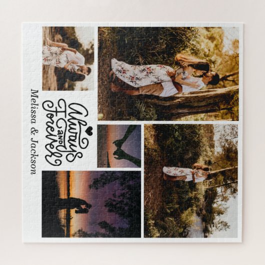 Altijd en voor altijd 5 foto's collage Valentijn Legpuzzel (Horizontaal)