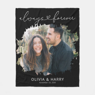 Altijd en voor altijd een paar bruiloft foto fleece deken