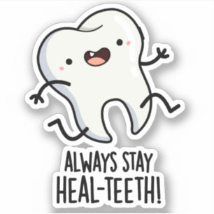 Altijd gezond blijven Heal-tanden Grappige Tand Pu Sticker