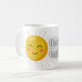 Altijd glimlachen koffiemok (Voorkant links)