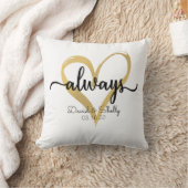 Altijd Gold Heart persoonlijke bruiloft Kussen (Deken)