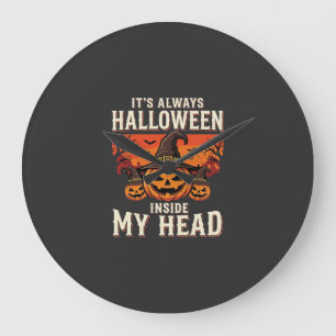 Altijd Halloween Pompoen Heks Ontwerp_1 Grote Klok