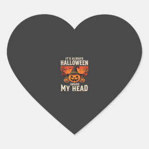 Altijd Halloween Pompoen Heks Ontwerp_1 Hart Sticker