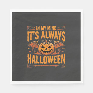 Altijd Halloween Pompoen Vleermuis Vector Ontwerp_ Servet