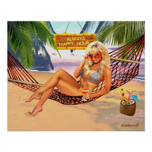 ALTIJD HAPPY HOUR PERFECT POSTER (Voorkant)