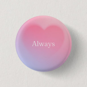 Altijd hart ronde button 3,2 cm