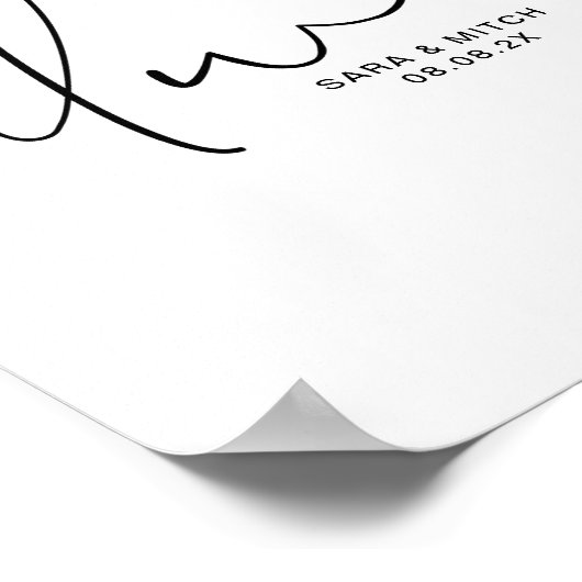 Altijd het Teken van het Poster met Namen en Datum (Hoek)