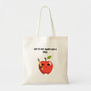 Altijd Hier Om Te Helpen Met Een Glimlach Onderwij Tote Bag