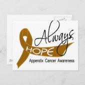 Altijd hoop appendix kanker briefkaart (Voorkant / Achterkant)