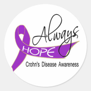Altijd hopen op de ziekte van Crohn Ronde Sticker