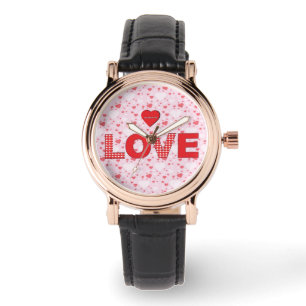 Altijd houden van de Birthday van Red Hearts Valen Horloge