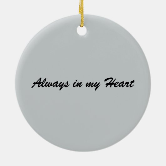 Altijd in mijn hart keramisch ornament (Achterkant)