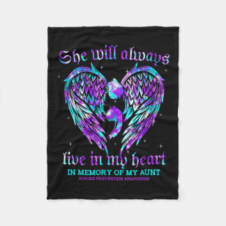 Altijd in mijn hart mijn tante zelfmoordpreventie fleece deken