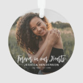 Altijd in ons Hart Foto Kerstdag Ornament (achterkant)