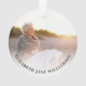 Altijd in ons hart Foto Memorial Keepslag Ornament (achterkant)