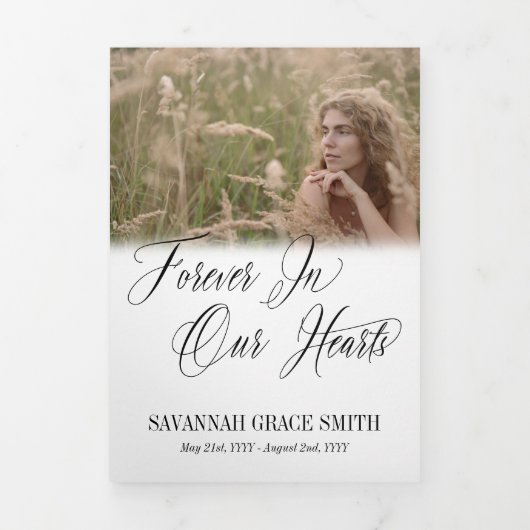 Altijd in ons hart Foto's begrafenis Drieluik Programma (Cover)