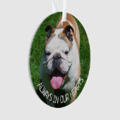 Altijd in ons Hart, Hond Gedenk Ornament (voorkant)