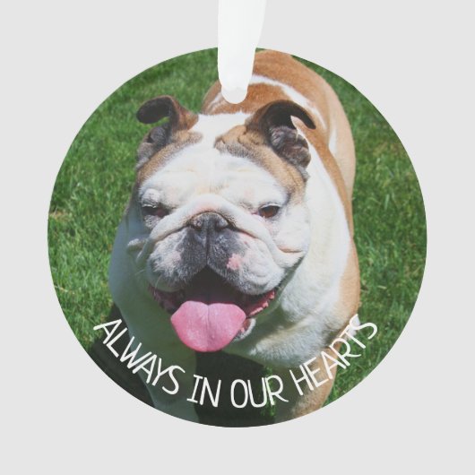 Altijd in ons Hart, Hond Gedenk Ornament (voorkant)