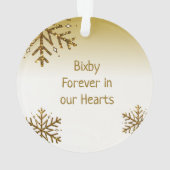 Altijd in ons Hart, Hond Gedenkteken Ornament (achterkant)