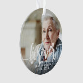 Altijd in ons hart met 2 foto's ornament (voorkant)