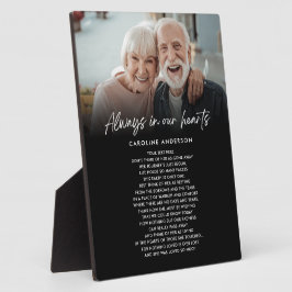 Altijd in Onze Hart Herdenkingsfoto Aangepaste Tek Fotoplaat