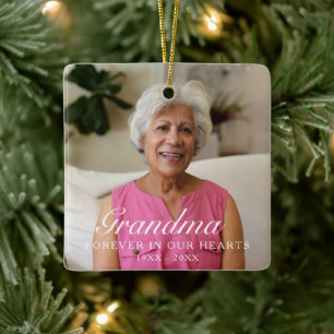 Altijd In Onze Harten Oma Foto Herdenking Keramisch Ornament