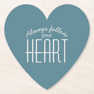 Altijd je hart volgen Quote Typografie Kartonnen Onderzetters
