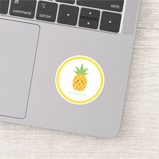 Altijd je kroonPunny Pineappel Draag Sticker (Detail)