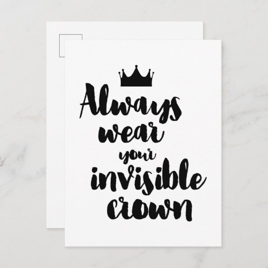Altijd je onzichtbare kroon-inspirerend draag briefkaart (Voorkant / Achterkant)