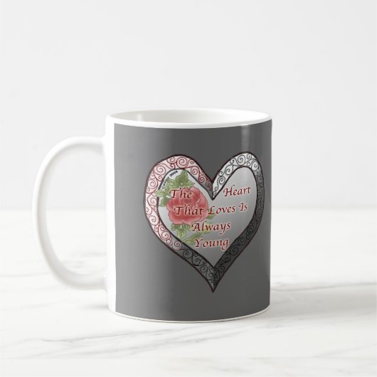 Altijd jonge Valentijn mok hart (Links)
