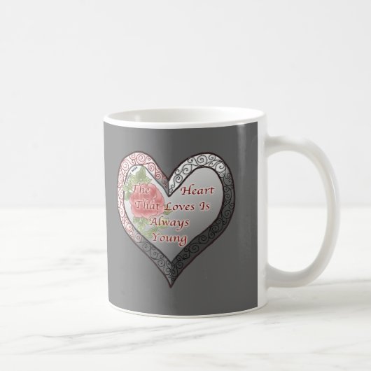 Altijd jonge Valentijn mok hart (Rechts)