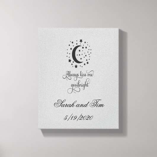 Altijd kus me Good Night Wedding Gift Canvas Afdruk (Voorkant)