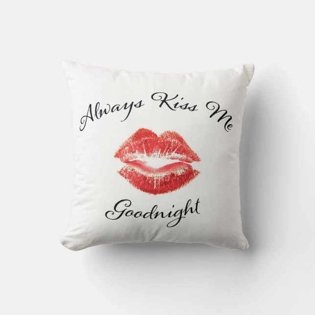 Altijd Kus me Goodnight - Rode Lips Kussen (Voorkant)