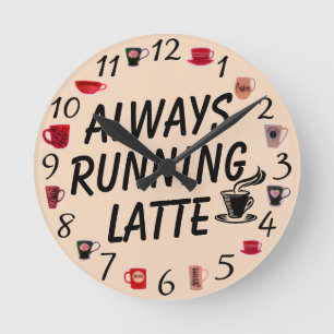 Altijd latte wandklok draaien ronde klok
