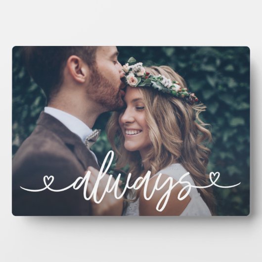 Altijd liefde harten Valentijnse gepersonaliseerd Fotoplaat (voorkant)