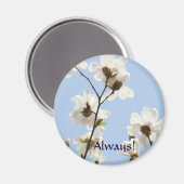 Altijd! magneet Witte Magnolia Bloemen Springtime (Voorkant / Achterkant)