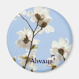 Altijd! magnet White Magnolia Flowers Springtime Magneet