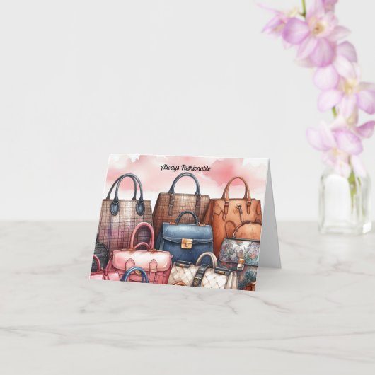 Altijd Modieuze Handtas Kaart Groet (Orchidee)