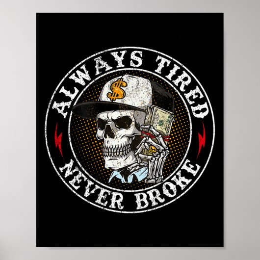 Altijd moe, nooit gebroken schedel (op de rug) poster (Voorkant)