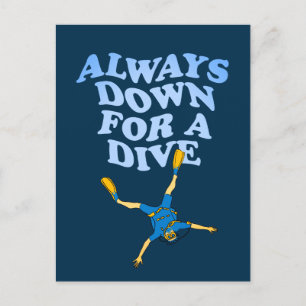 Altijd omlaag voor een duik   Funny Scuba Diving Briefkaart