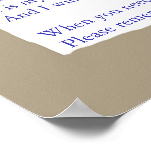 Altijd onthouden dat ik hier voor jou ben poster (Hoek)